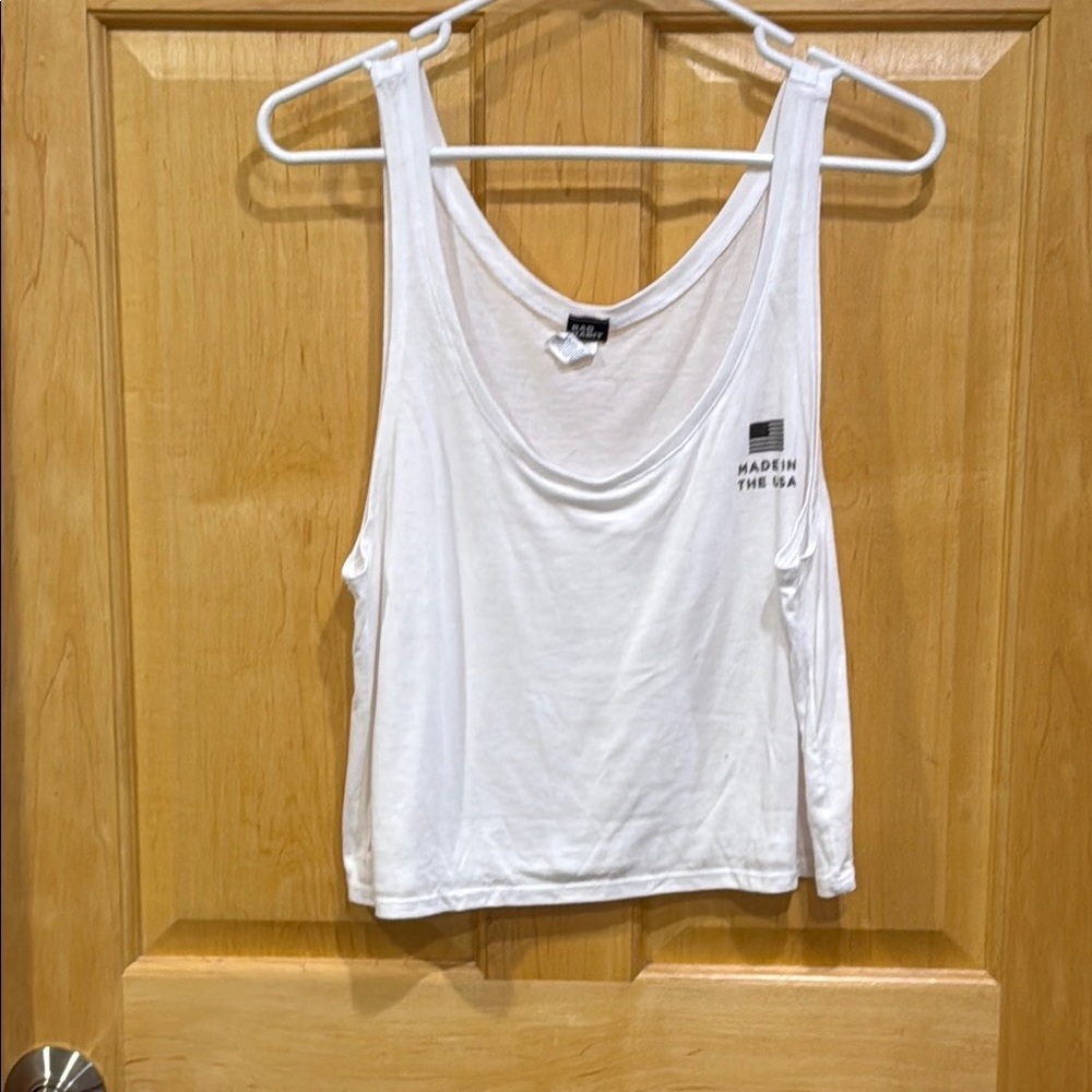 Bad habit White Crop Relaxed Tank Top size S